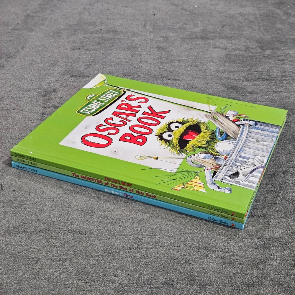 Lot of 3 Sesame Street Books Oscar's Book,My Name is Elmo,The Monster at the End
